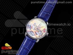 Ulysse Nardin Classico Manufacture Manara SS FKF Best Edition Style7 on Blue Leather Strap A2892