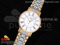 Elegant SS/YG MKF Best Edition White Dial Roman Markers on SS/YG Bracelet Jap Quartz