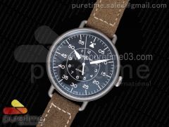 WW1-92 Military 1:1 Best Edition Black Dial on Brown Leather Strap MIYOTA 9015