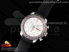 Mille Miglia 168571 SS V7F 1:1 Best Edition White Dial on Black Rubber Strap A7750