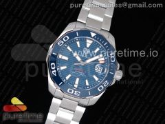 Aquaracer Calibre 5 SS 41mm OXF 1:1 Best Edition Ceramic Bezel Blue Dial "Single Red" on SS Bracelet SW200