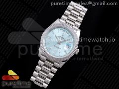 Day Date 40 SS 904L Steel GMF 1:1 Best Edition Ice Blue Crystal Dial on SS Bracelet A2836