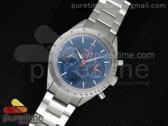 Speedmaster ’57 SS Chrono AXF Best Edition Blue Dial on SS Bracelet A7750 (Free Leather Strap)
