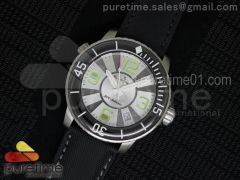 Fifty Fathoms SS White Dial Green Markers White Hands on Black Sail-canvas Strap A1315