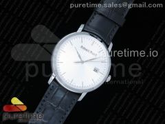 Jules Audemars Date 39mm SS White Dial on Black Leather Strap MIYOTA 9015