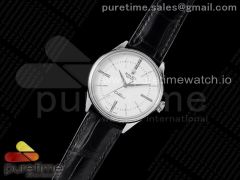 Cellini SS KZF 1:1 Best Edition White Dial Roman Markers on Black Leather Strap SA3132
