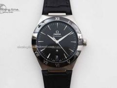 Constellation Black Ceramic SS SBF 1:1 Best Edition Black Dial on Black Gummy Strap A8900 Super Clone