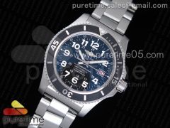 SuperOcean II 44mm GF 1:1 Best Edition Black Dial on SS Bracelet A2824