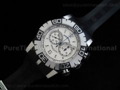 Chronoexcel 1:1 Ultimate Edition SS White Dial on Black Rubber Strap