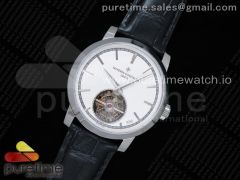 Traditionnelle Tourbillon SS OXF Best Edition White Dial on Black Leather Strap