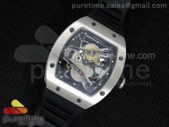 RM038 SS Black Inner Bezel Skeleton Dial on Black Rubber Strap Jap Quartz