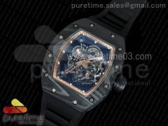 RM055 Forge Carbon Titanium Case KVF Best Edition Skeleton Dial Gold on Black Rubber Strap MIYOTA8215