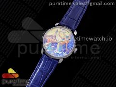 Ulysse Nardin Classico Manufacture Manara SS FKF Best Edition Style5 on Blue Leather Strap A2892
