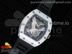 RM 51-01 SS Eagle Diamonds Bezel KVF Best Edition on Black Rubber Strap MIYOTA8215